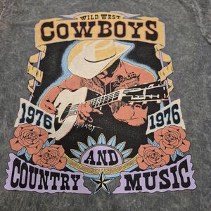 Lotus Fashion LA Wild West Cowboys Country Music 1976 Distressed Tee Size Large
